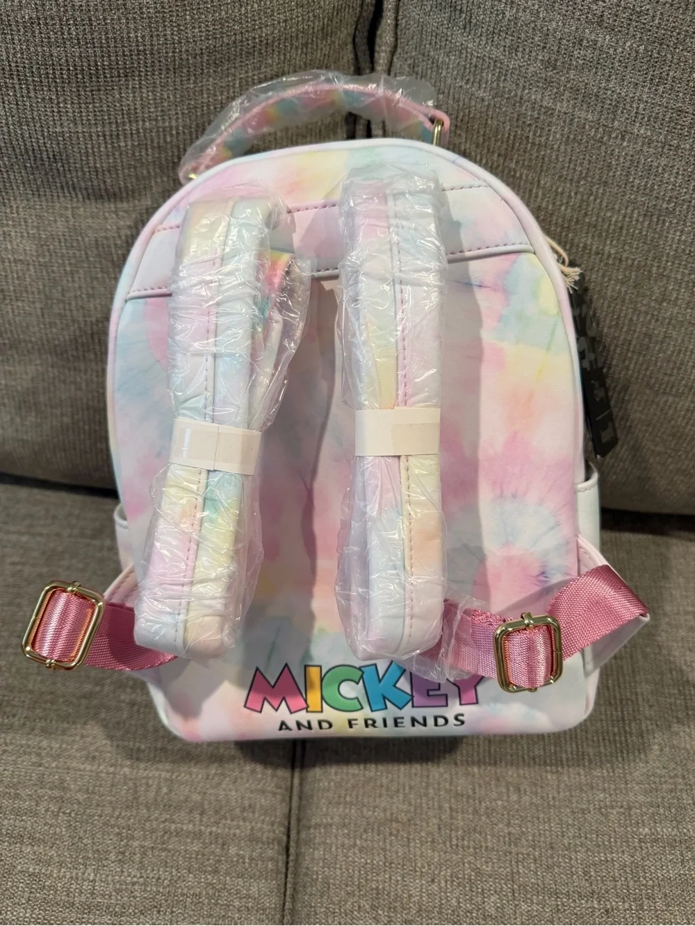 NEW- Loungefly Disney Pastel Minnie & Friends Kids Mini Backpack - Pink Tie-Dye